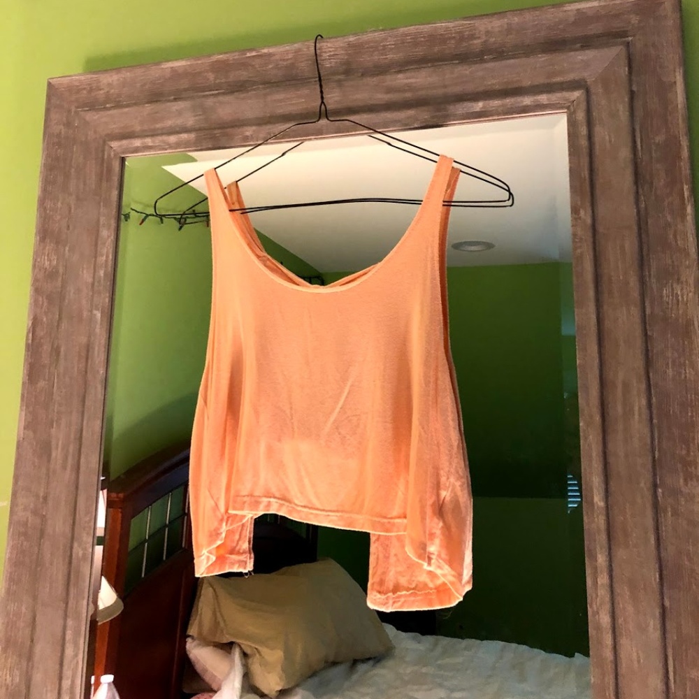 L.A. Hearts Peach Crop Top w/ Cut Outs